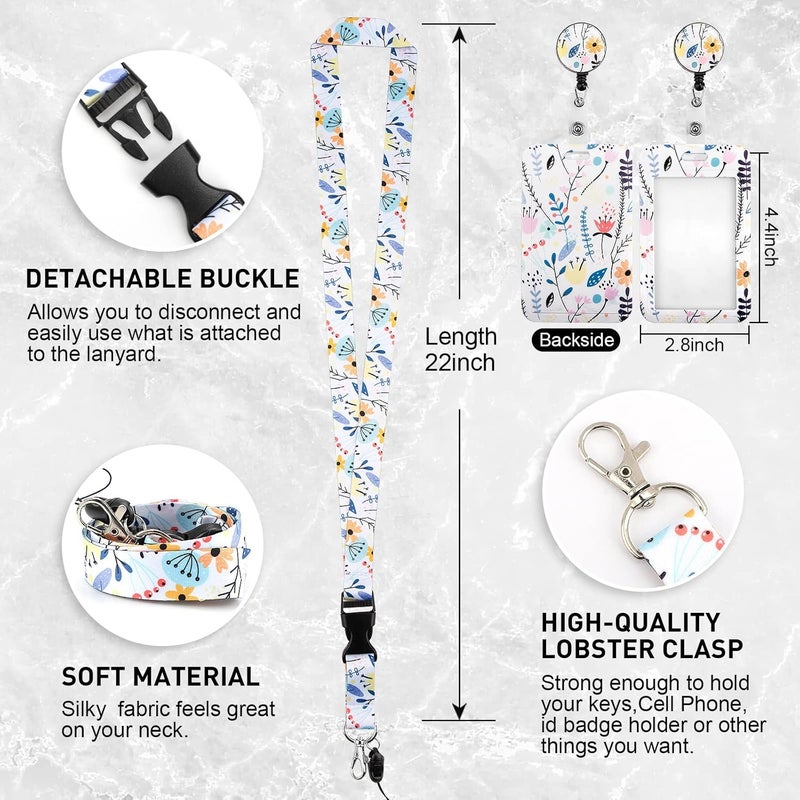 Hinsly ID Badge Holder with Lanyard, Retractable Badge Holders Reels with Lanyards Adjustable, for Women Kids Teacher Nurses Doctor Student - Image 5